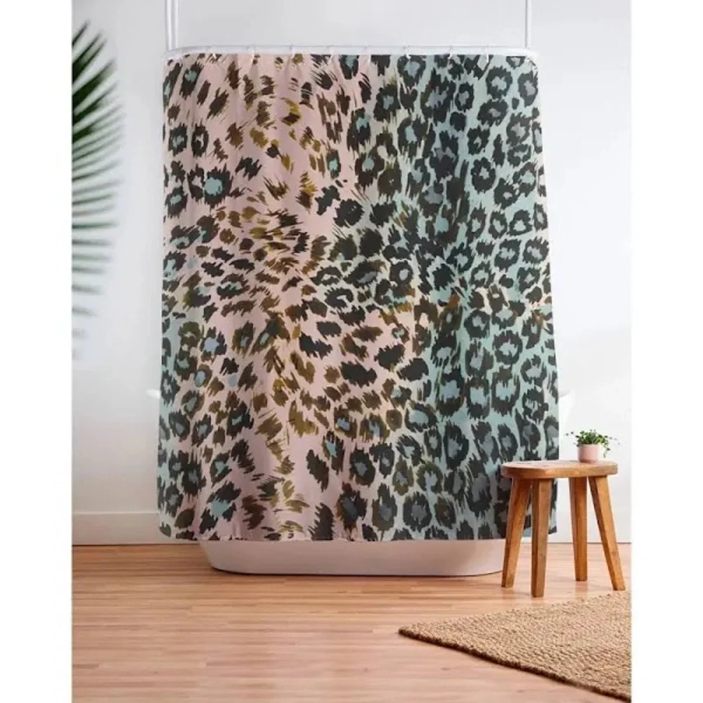 SOCIETY6 X MARTA BARRAGAN NWT abstract cheetah shower curtain -68x72